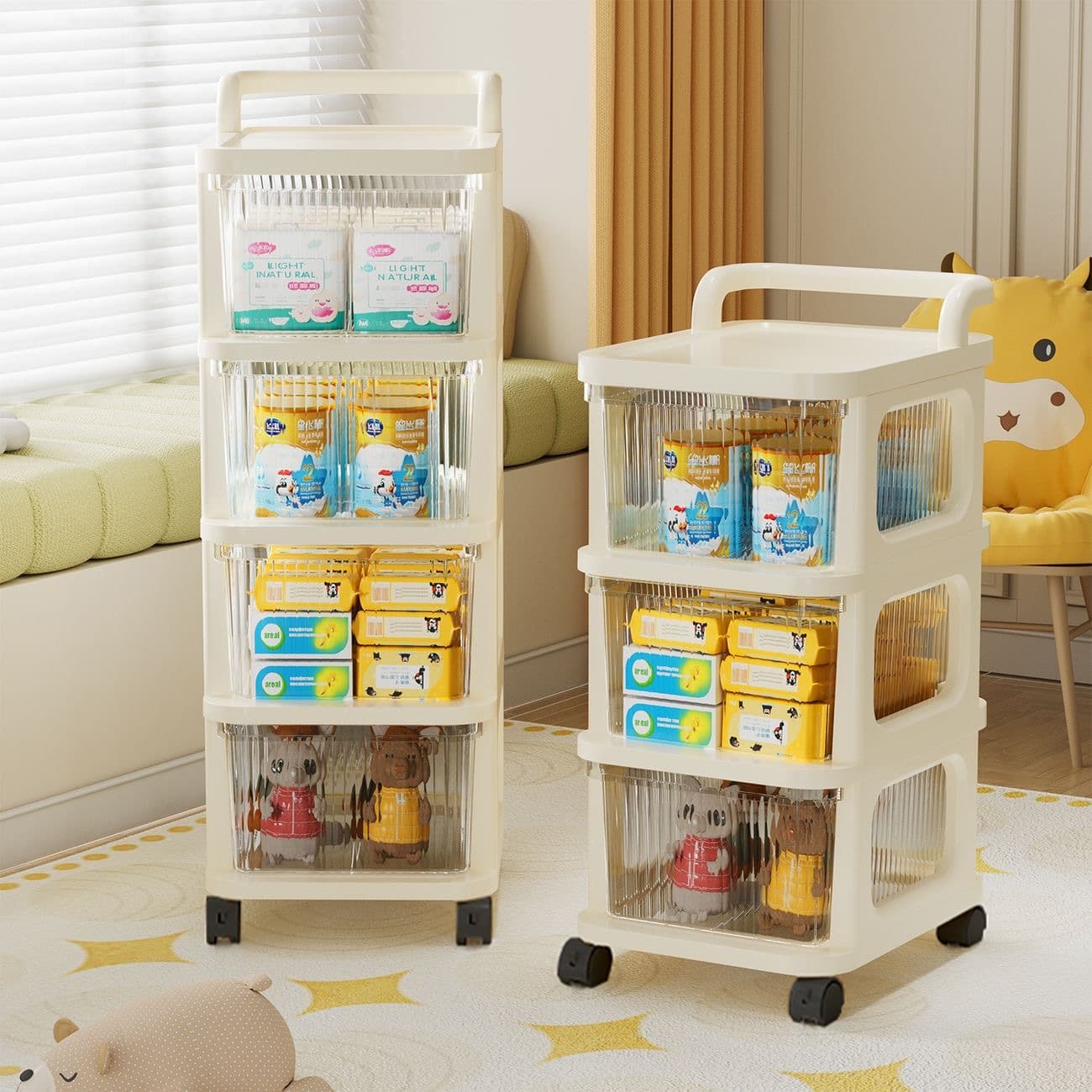 ベビー用品・トイレ収納キャスター付きラック