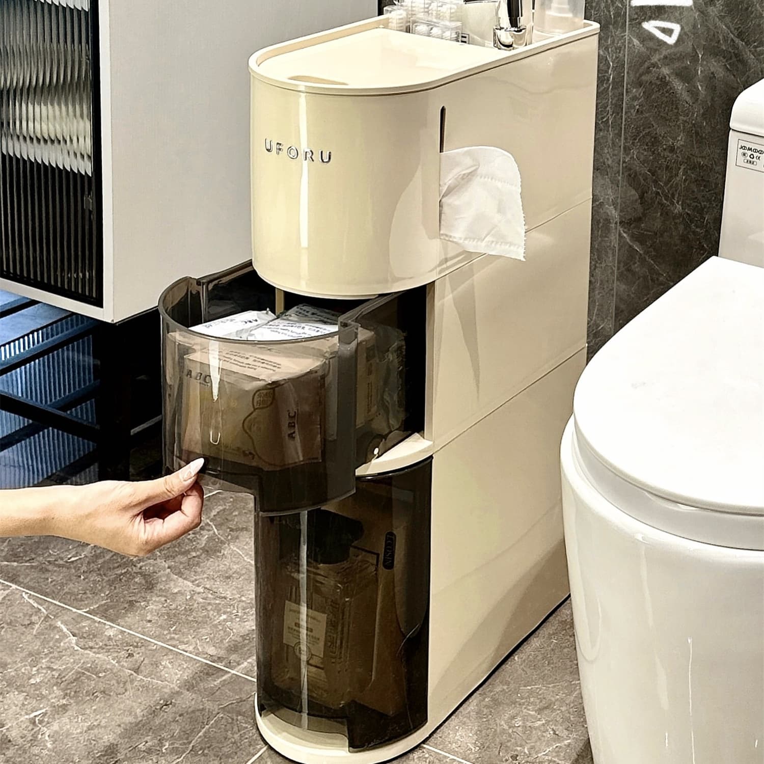 スリム多段式トイレ収納ラック