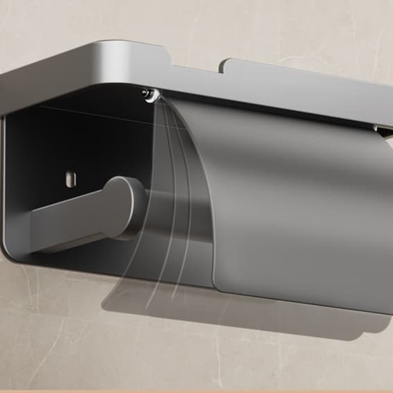 トイレ収納 トイレットペーパーホルダー付き小物置き