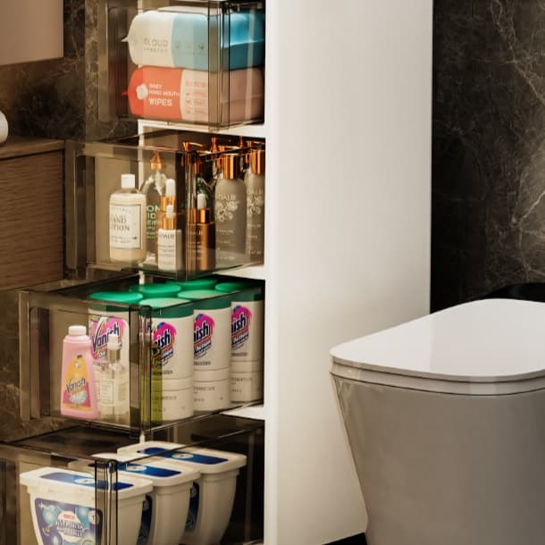 トイレ収納 トイレ用多段スリムラック収納庫
