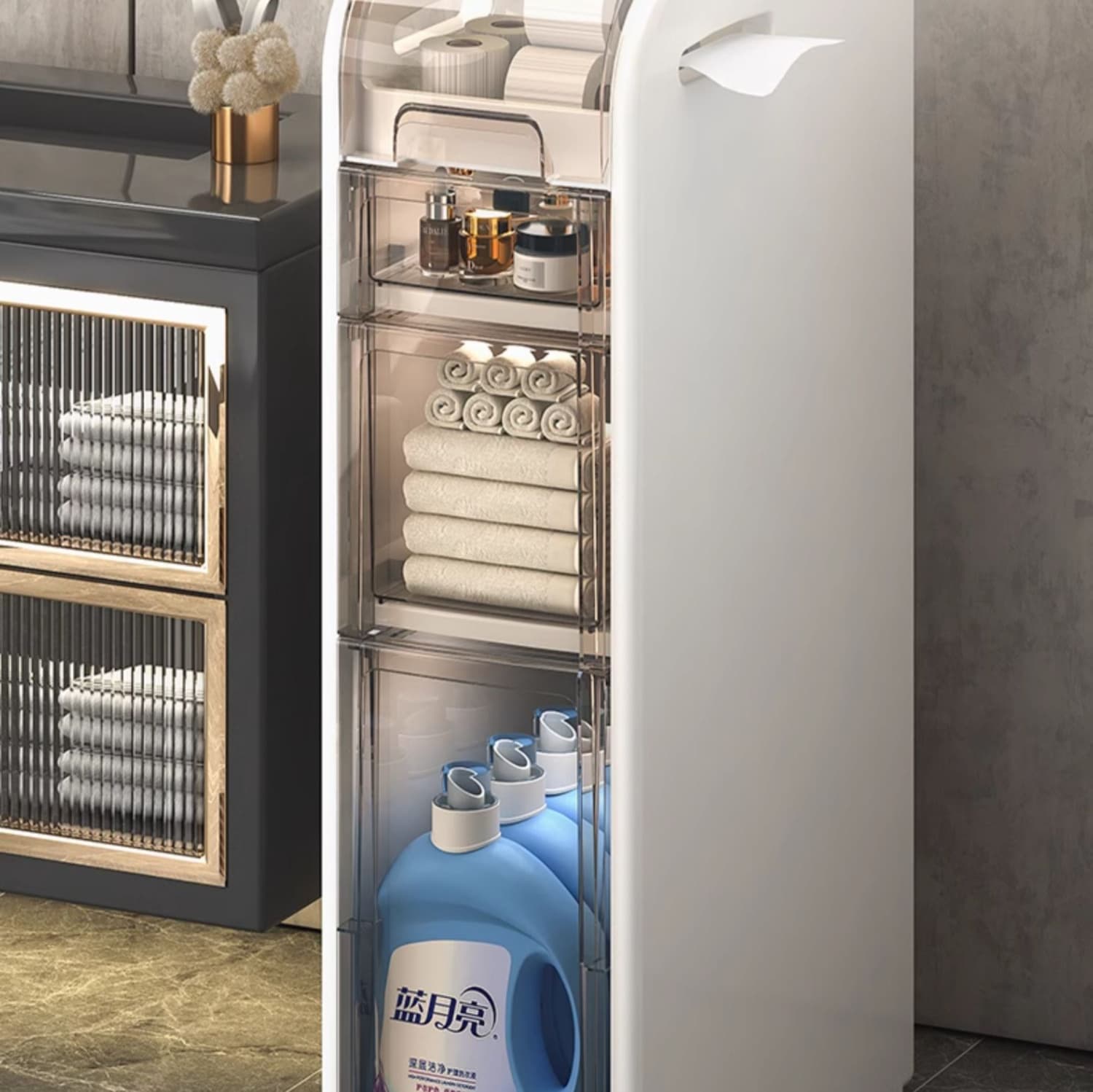 トイレ収納 スマート収納トイレラック スライド式