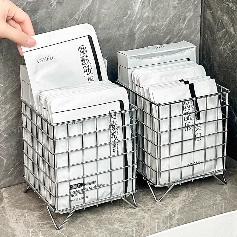 トイレ収納 メッシュワイヤーラック コスメ収納ケース