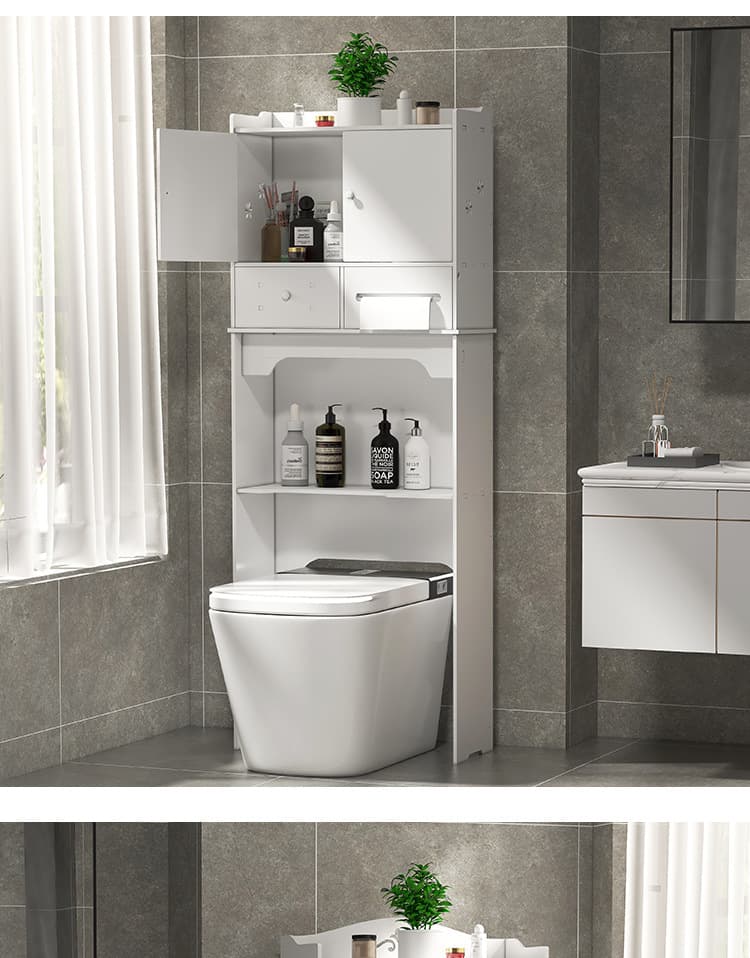 トイレ収納 アラベスク模様のトイレ上収納ラック
