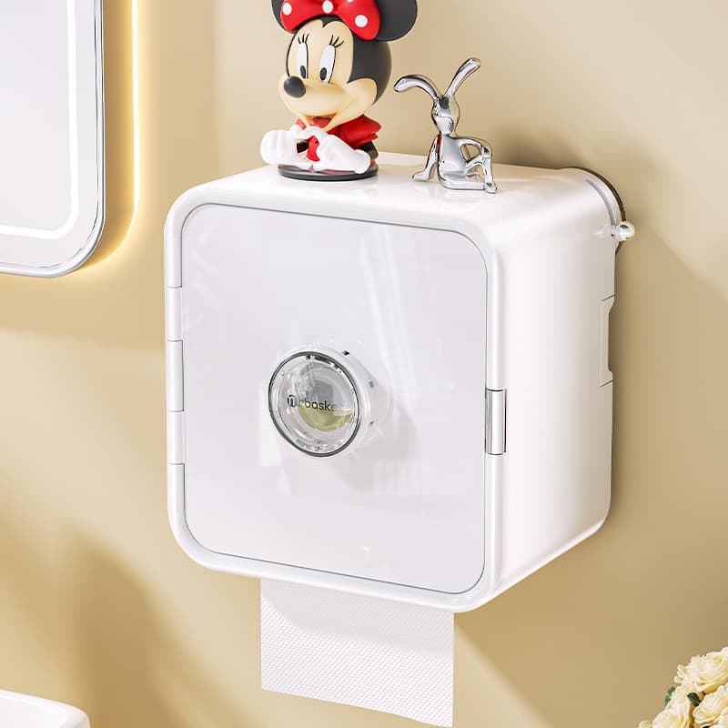 開閉楽々ミッキー付き防水トイレ収納