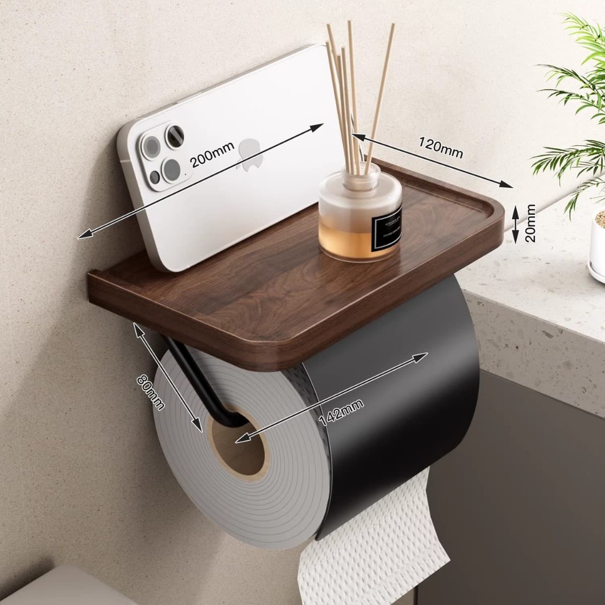 トイレ収納 スマート棚付きトイレットペーパーホルダー