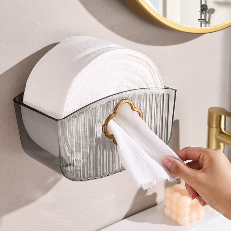 トイレ収納 波紋デザイン壁掛けトイレットペーパーケース